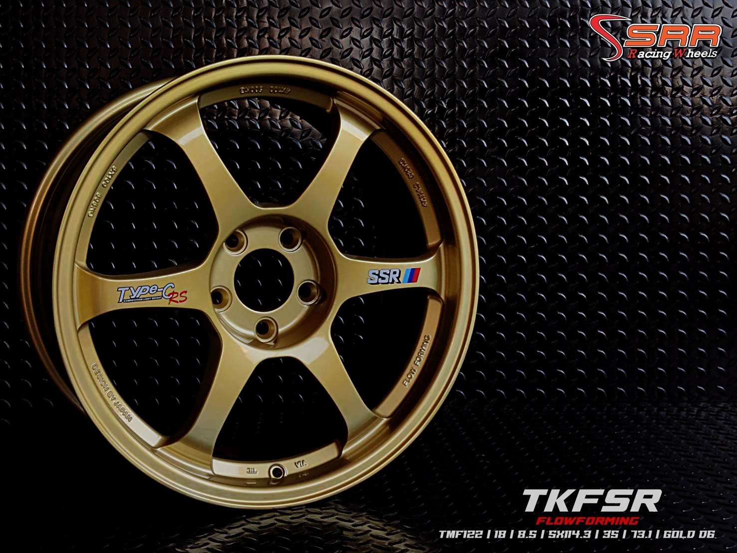 TYPE-C (FLOWFORMING) 18X8.5 5X114.3 ET+35 GOLD-D6 (ทอง)