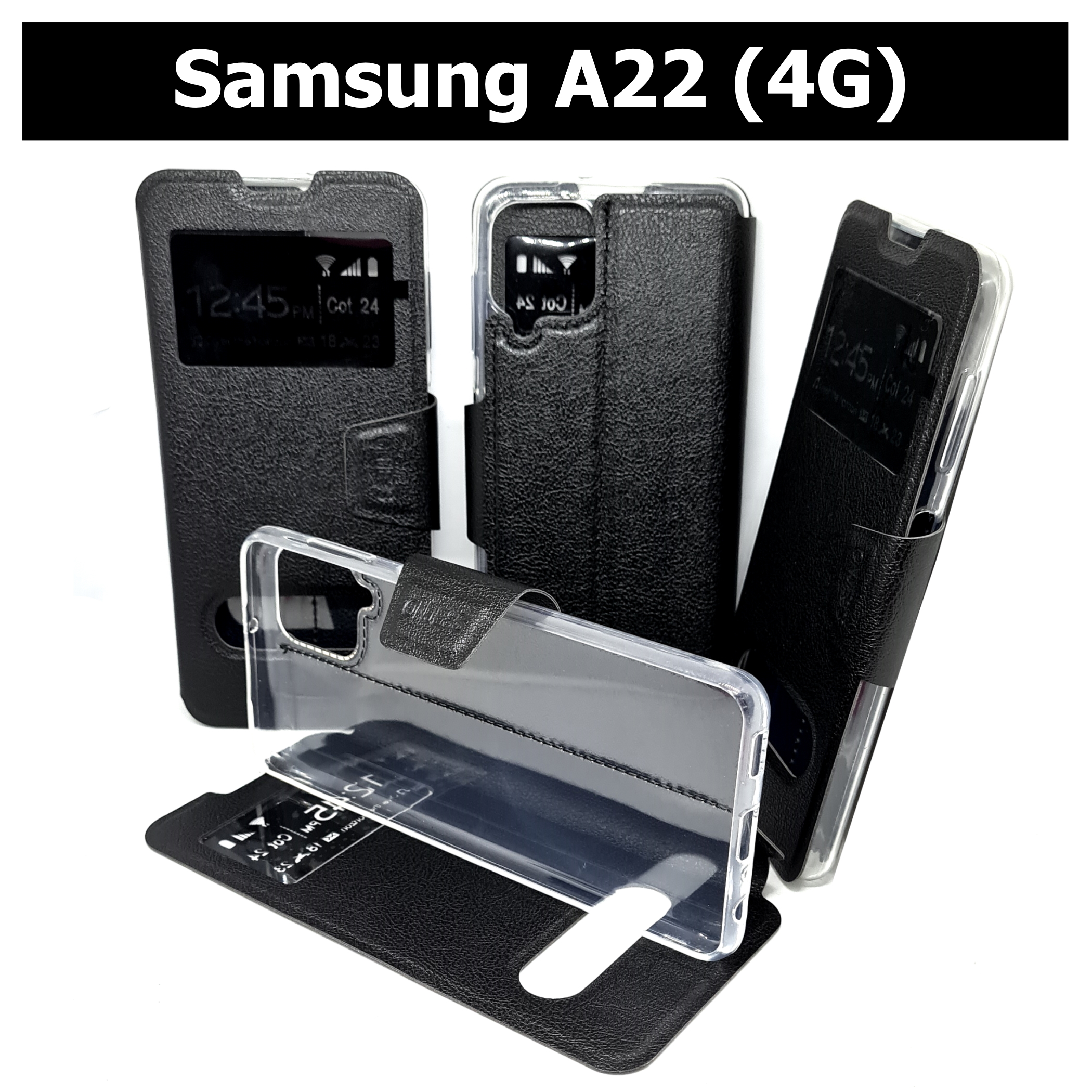 เคส Samsung A22 - เคสฝาพับ โชว์เบอร์ วางตั้งได้