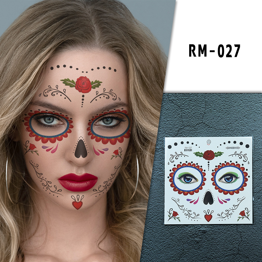 Tattoo Halloween สติ๊กเกอร์แต่งหน้าลายฮาโลวีน #G