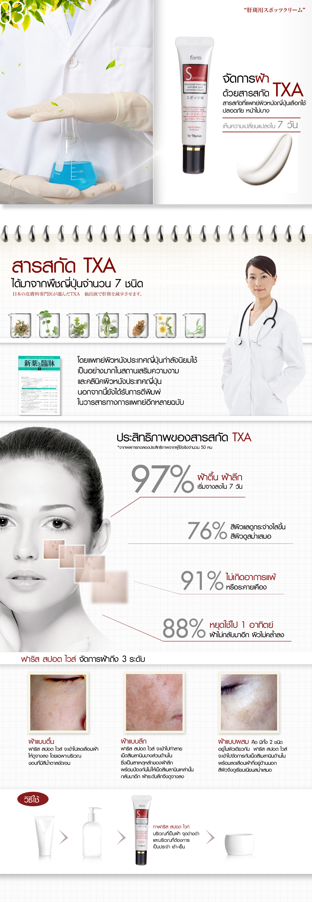ครีมทาฝ้า ฟาริส สปอตไวท์ ขนาด 10 กรัม Faris Spotwise Advanced Melasma and Dark Spot Corrector Cream
