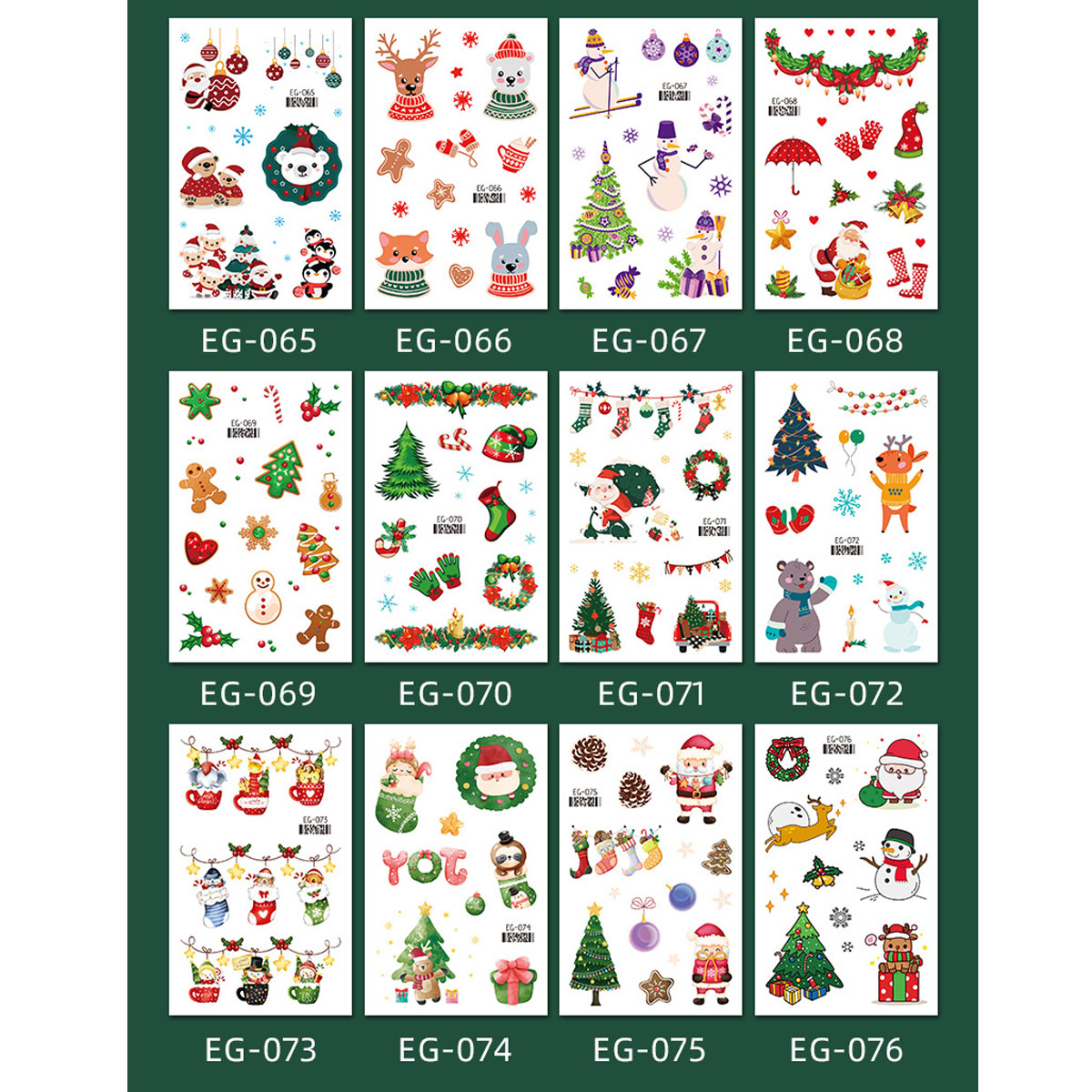 Tattoo Christmas สติ๊กทู แทททูคริสต์มาส แบบกลิตเตอร์