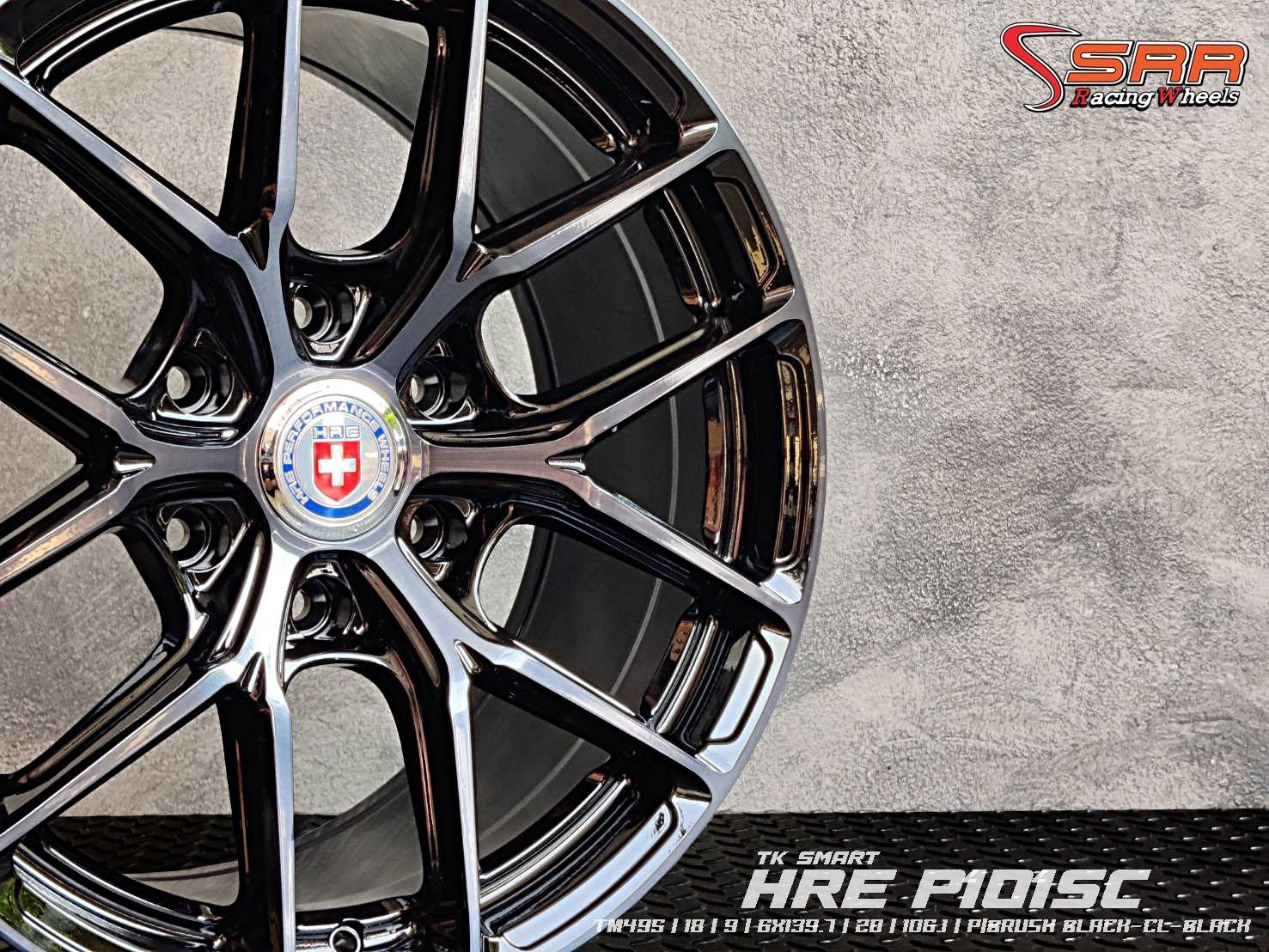 TK SMART : TM495 18X9 6X139.7 20 106.1 P/BRUSH BLACK-CL-BLACK (หน้าชาร่องดำ)