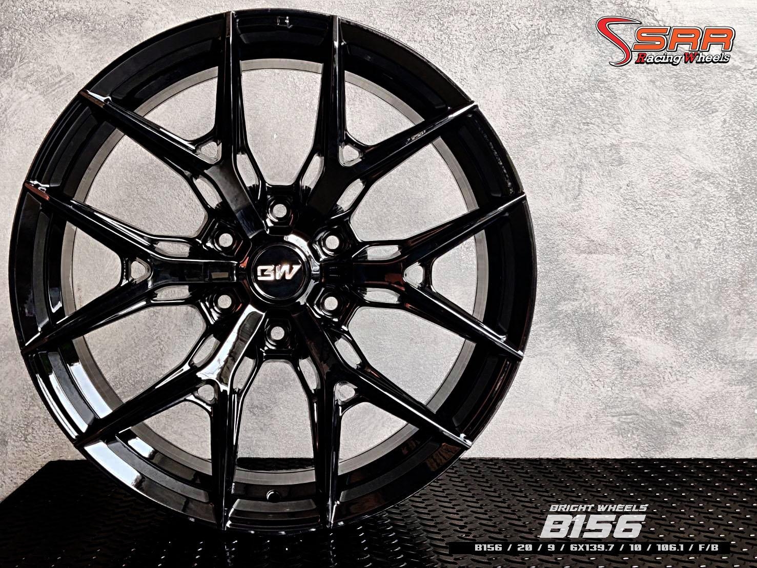 BRIGHT WHEEL : B156 20X9 6X139.7 +10 F/B (ดำเงา)