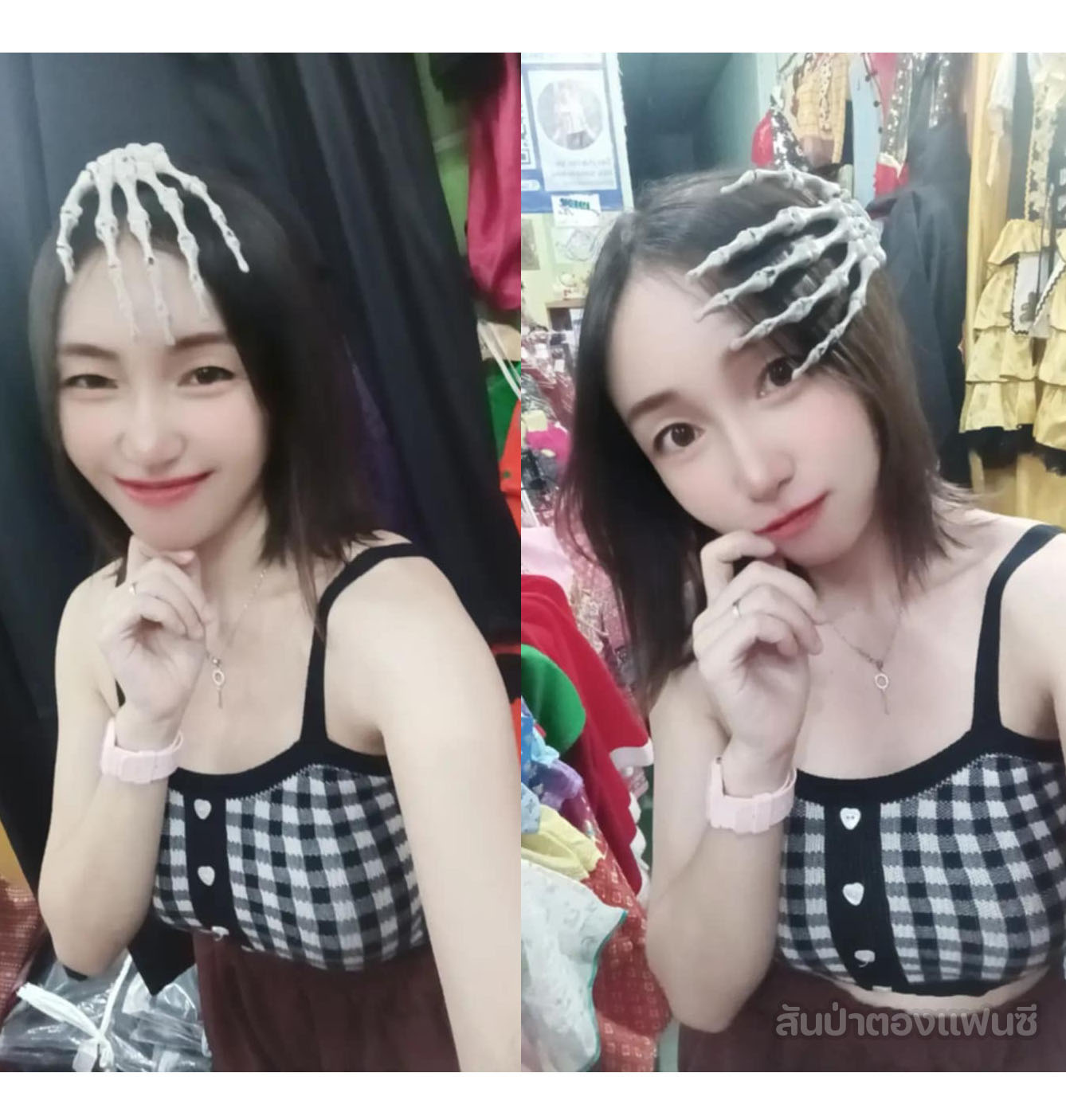 กิ๊บผีโครงกระดูก กิ๊บติดผมมือกระดูก ประดับผมฮาโลวีนโครงกระดูกสีขาว