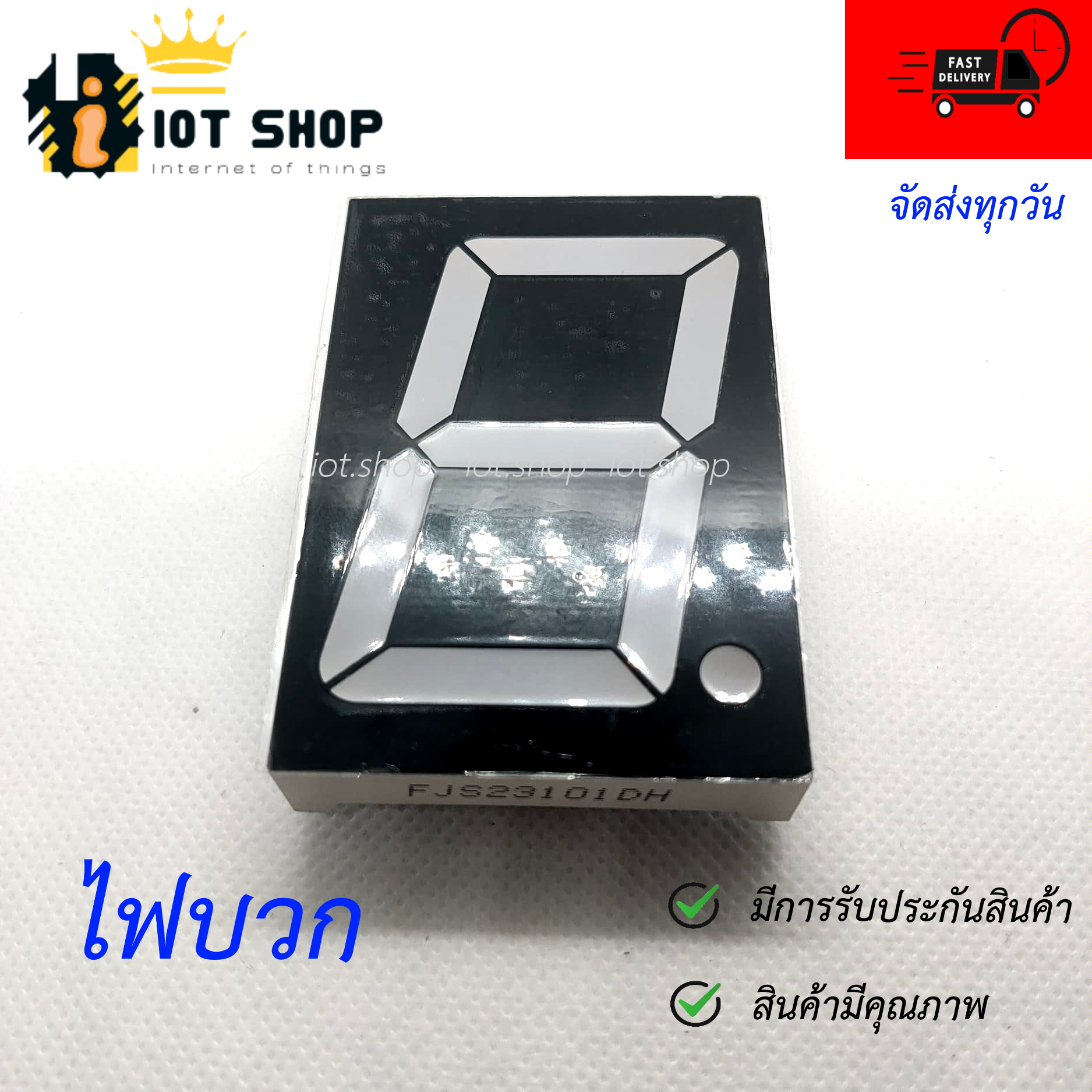 7 Segment 2.3" Common Anode/ Cathode (ไฟบวกร่วม/ไฟลบร่วม สีแดง/เขียว/น้ำเงิน/ขาว) 23101DH/23101CH