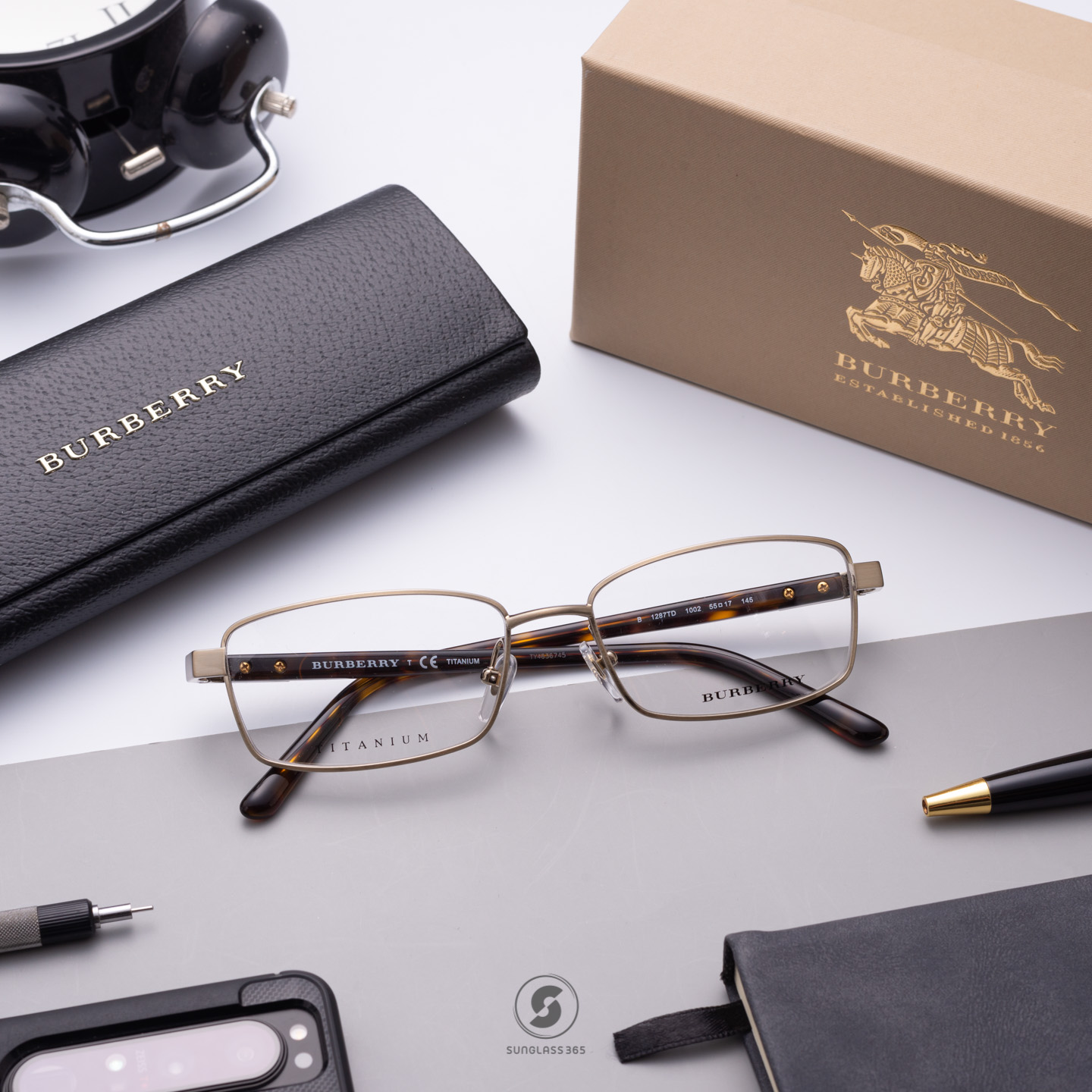 BURBERRY BE1287TD 1002 Brushed Burberry Gold