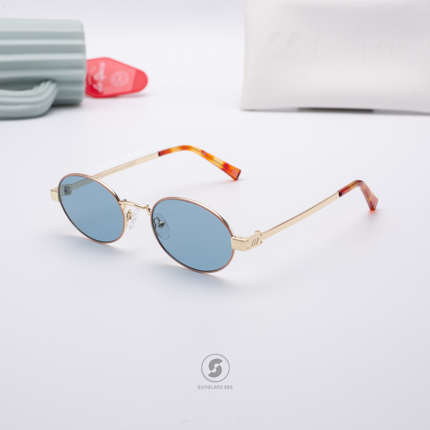 แว่นกันแดด Le Specs LSP2452417 POSEIDON DEUX Gold - Teal Tint
