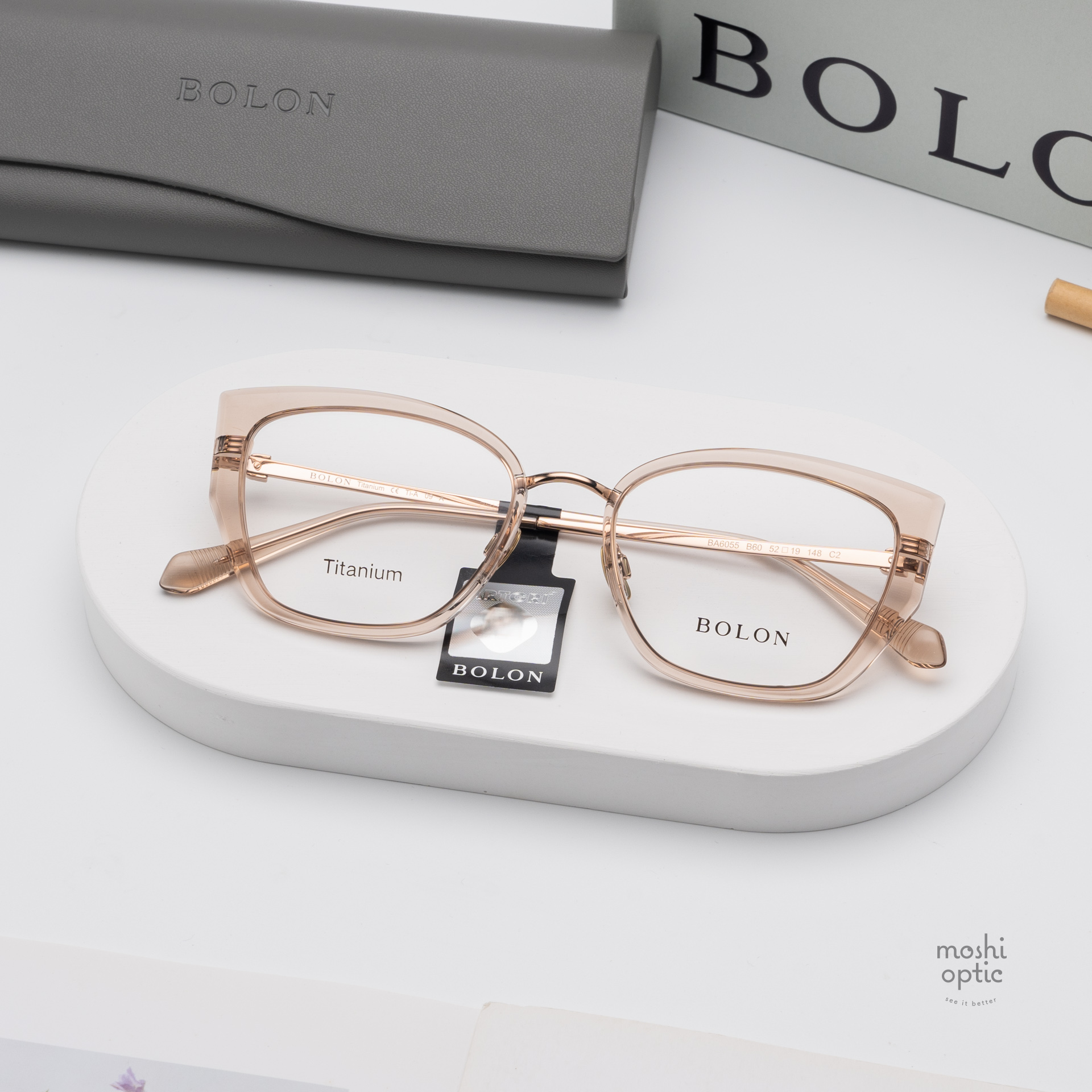 แว่นสายตา BOLON รุ่น MARRAKECH BA6055 B60 Rose Gold Transparent Tawny