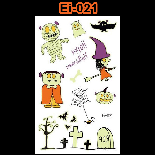 Tattoo Halloween สติ๊กเกอร์แทททูแต่งหน้าฮาโลวีน #D