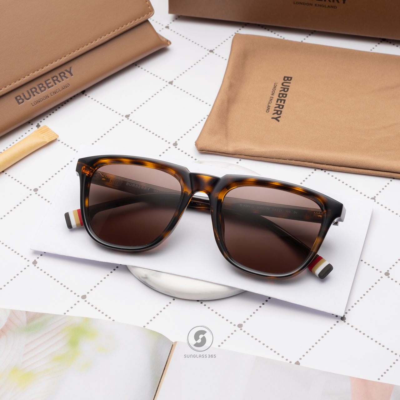 BURBERRY GEORGE BE4381U 300273 Dark Havana