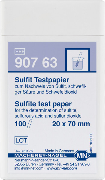 Sulphite test paper 90763 กระดาษทดสอบซัลไฟต์ 10 mg/L