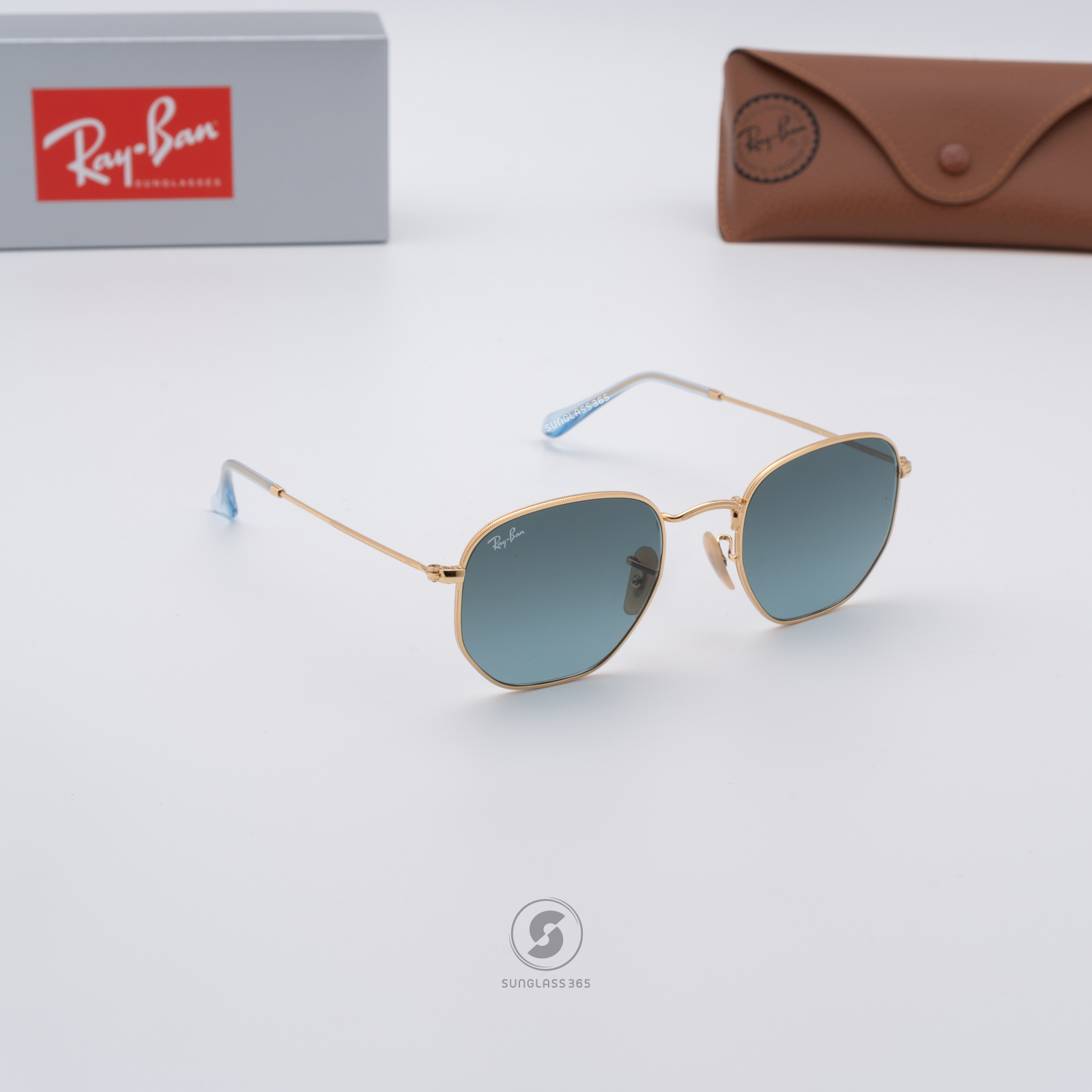RayBan RB3548N 91233M Hexagonal Blue Gradient Grey