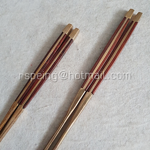 ตะเกียบทองเหลืองด้ามไม้ (2 คู่)