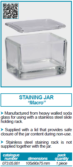 โถแก้วย้อมสไลด์ STAINING JAR - ISOLAB