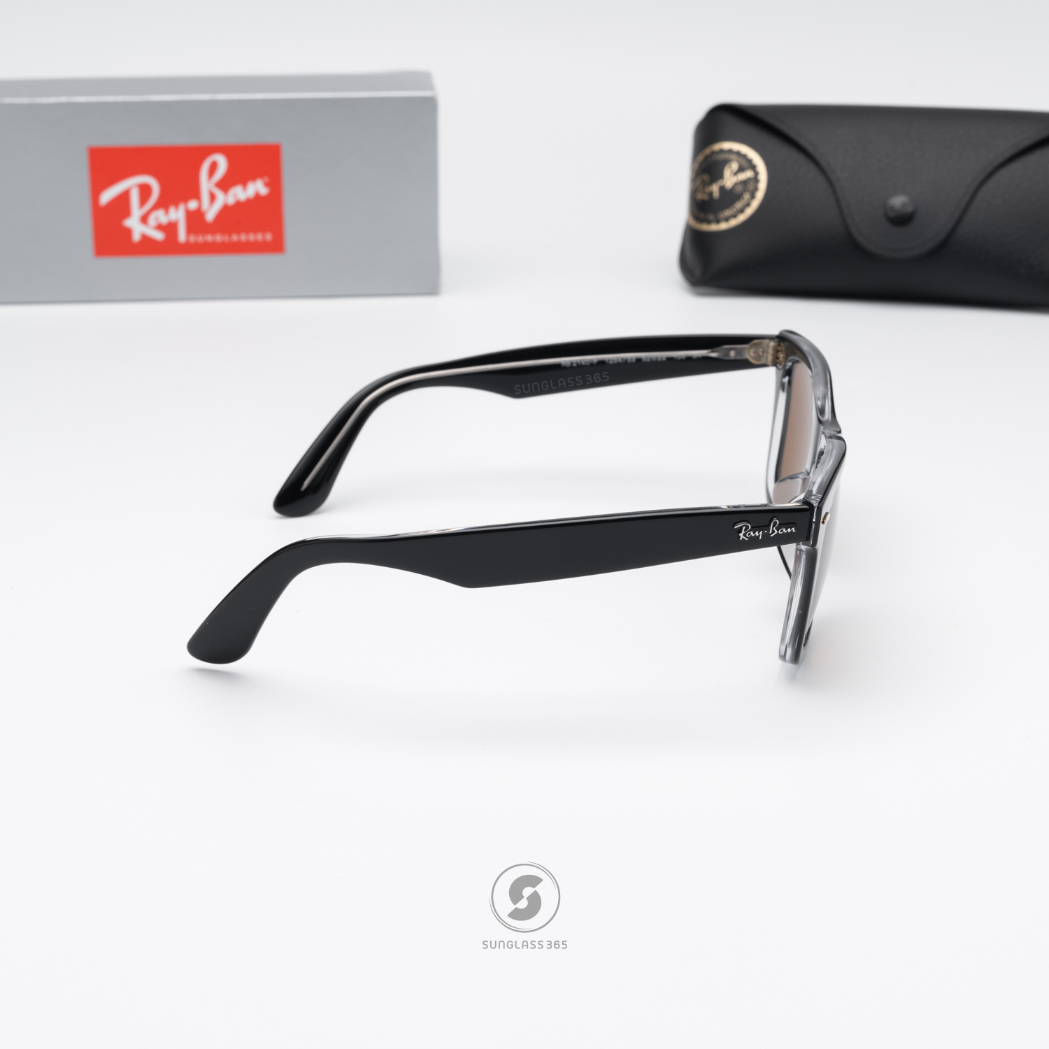 Ray Ban Wayfarer RB2140F 129433 Black on Transparent