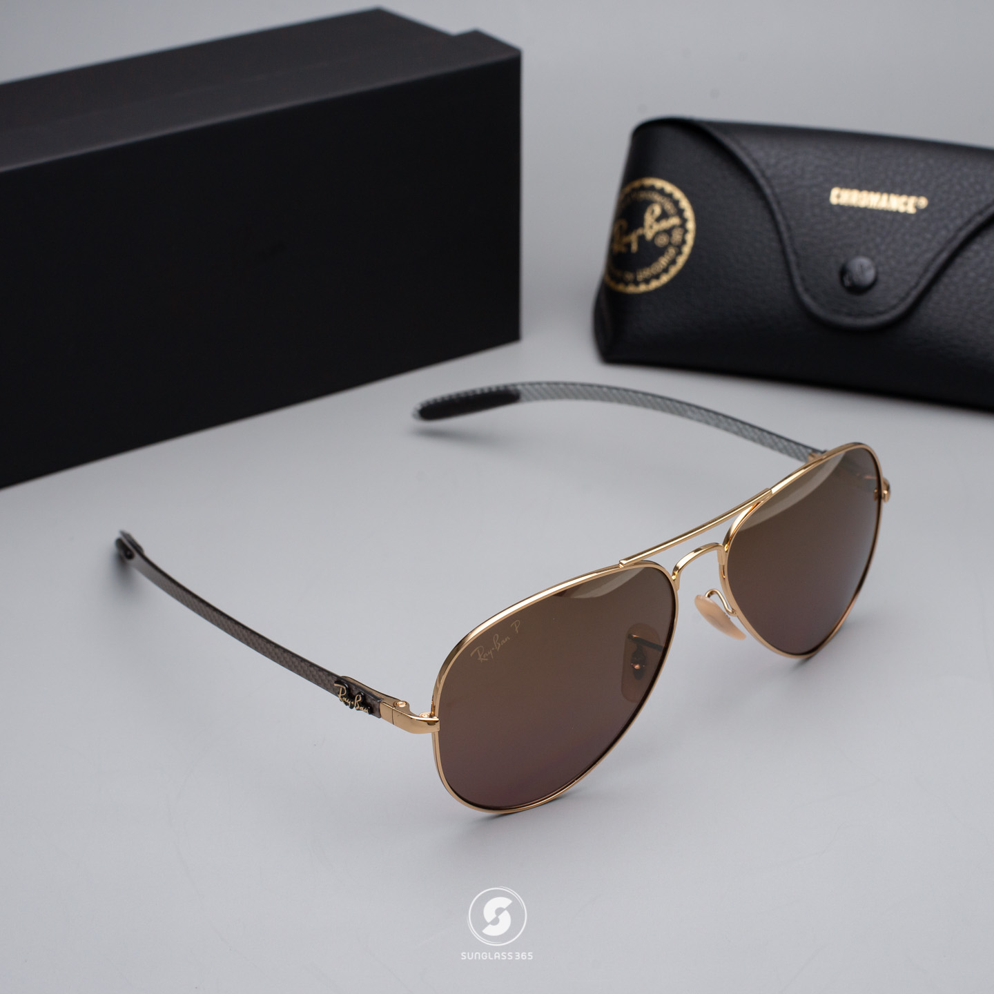 Ray-Ban RB8317CH 001/6B Carbon Fibre Mirror Chomance Polarized