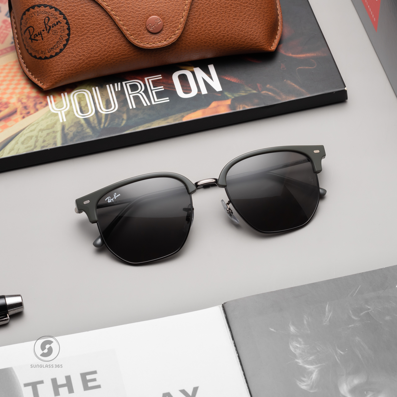 Ray-Ban New Clubmaster RB4416 6653B1 Grey on Black