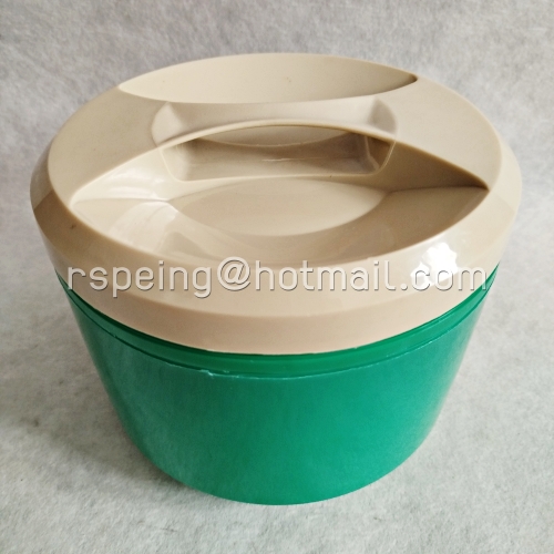 โถพลาสติกเก็บอาหารเก็บความร้อน/เย็น ขนาดใหญ่ สีเขียว/ครีม สไตล์วินเทจ LAPLAST Made in Italy (Laplast Per Alimenti)