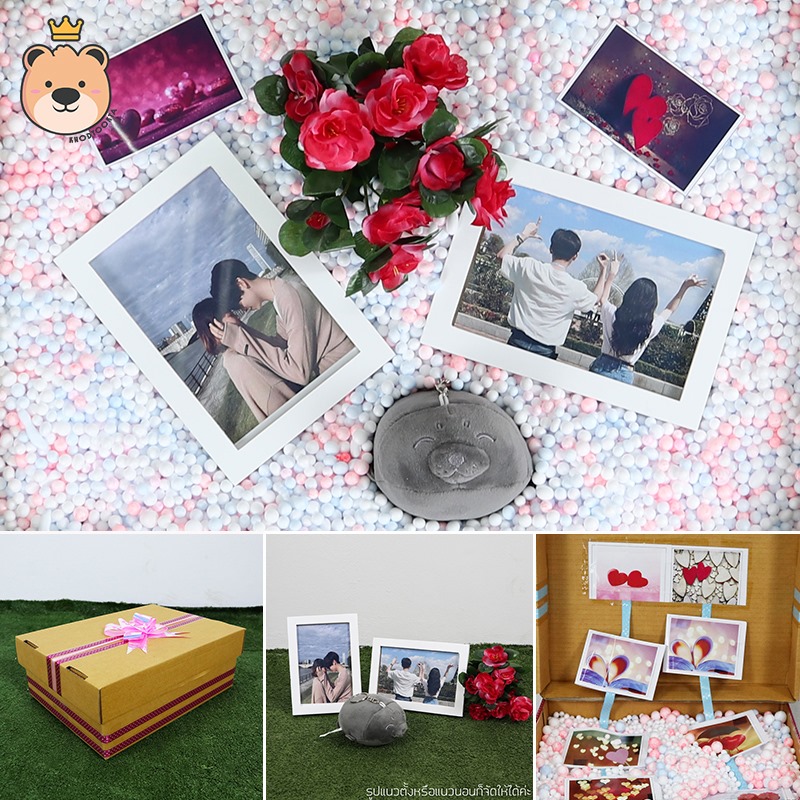 ของขวัญเซอร์ไพรส์ ของขวัญ กรอบรูป + พวงกุญแจ อุ๋งๆ นุ่มนิ่ม พร้อมเม็ดโฟมคละสี ของขวัญเปิดฝา