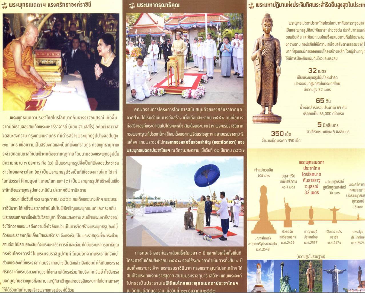 เหรียญ พระพุทธเมตตาประชาไทย ไตรโลกนาถคันธารราฐอนุสรณ์ หลัง ภปร และ สก วัดทิพย์สุคนธาราม กาญจนบุรี ปี 2558 เนื้อทองแดง สูง 4.6 เซน พร้อมกล่อง