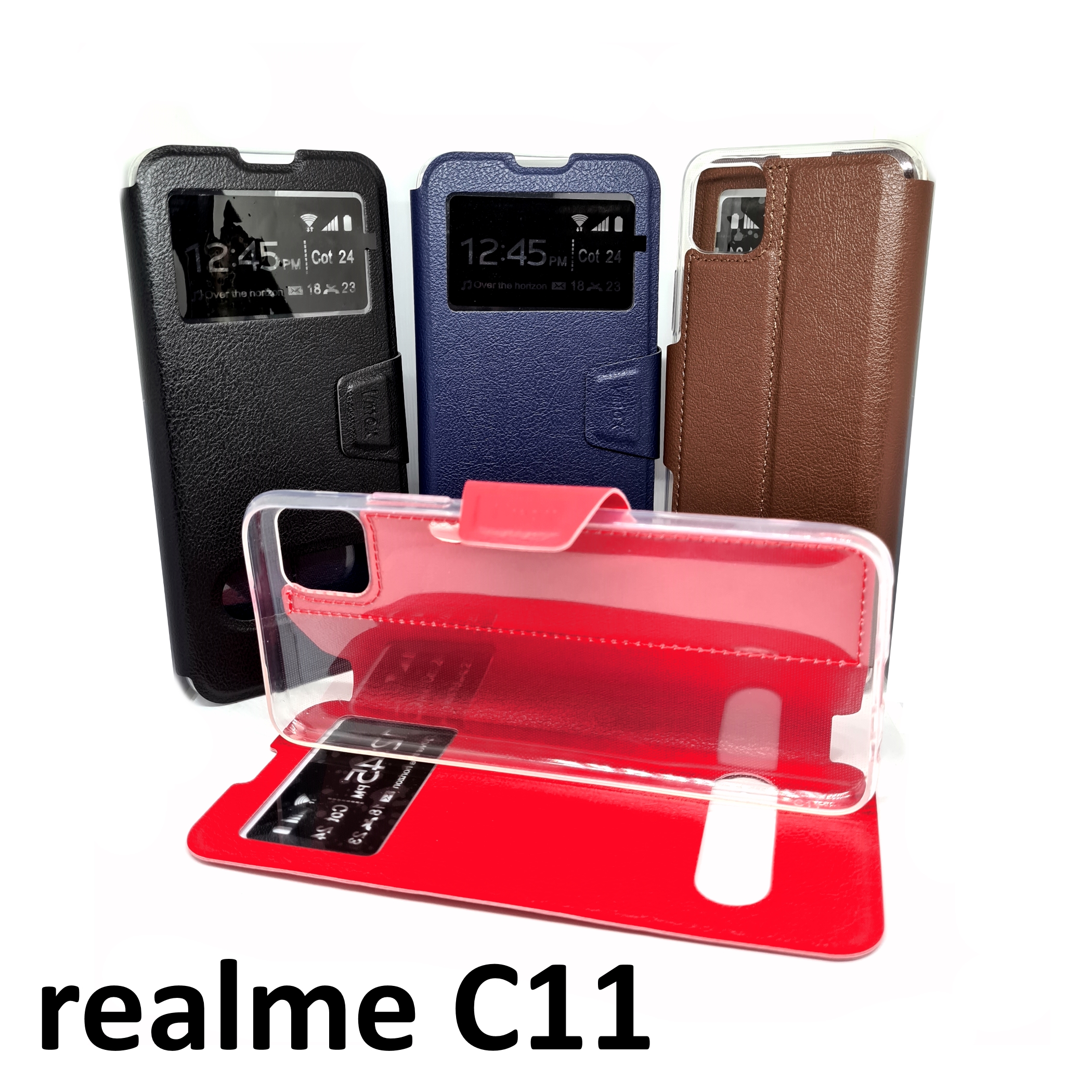 เคสพับ realme C11 - เคสฝาพับ โชว์เบอร์ ตั้งได้
