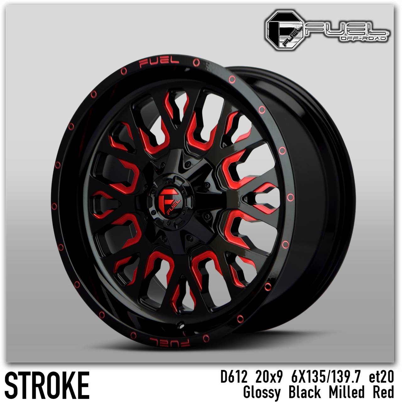 ล้อแม็ก USA. แท้ FUEL STROKE D611 20x9.0 6x135/139.7 ET+20 ราคาพิเศษ