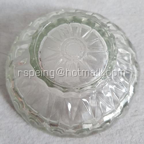 ฝาปิดชามแก้วใสวินเทจ ลายเพชร อย่างหนา