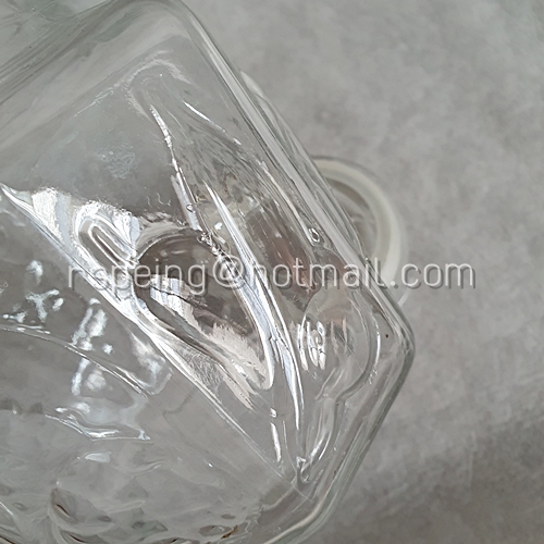 โถแก้ว โหลแก้วใสแปดเหลี่ยม มีฝาปิดสูญญากาศ ลายผักผลไม้ Made in France