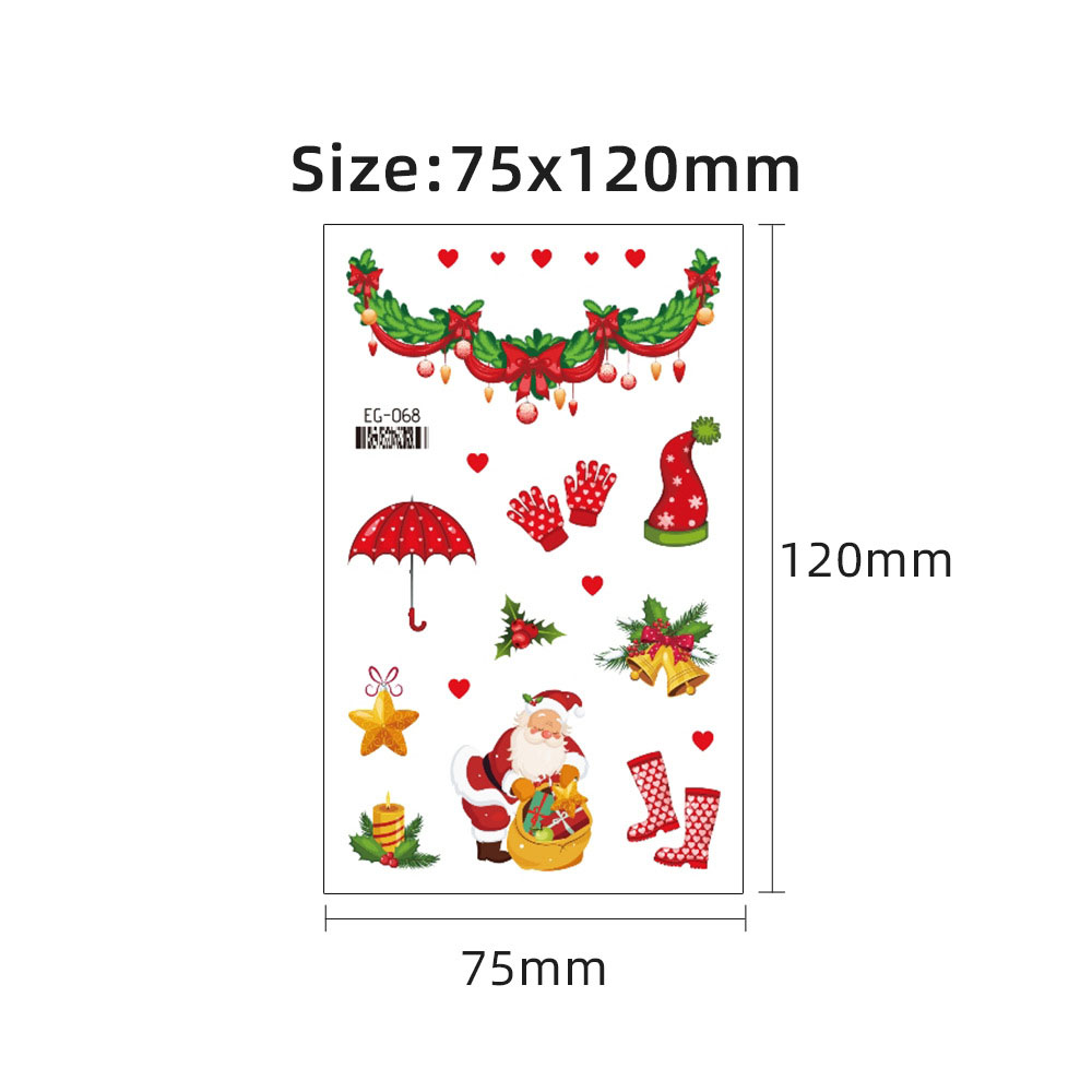 Tattoo Christmas สติ๊กทู แทททูคริสต์มาส แบบกลิตเตอร์