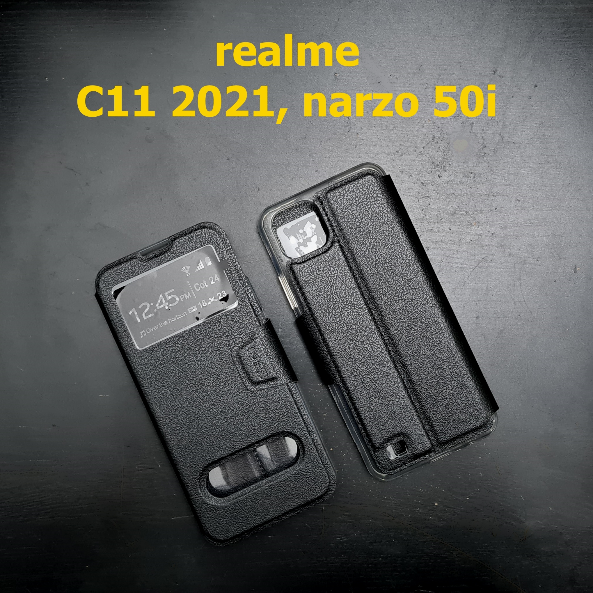 เคส realme C11 2021, narzo 50i - เคสฝาพับ โชว์เบอร์ ตั้งได้