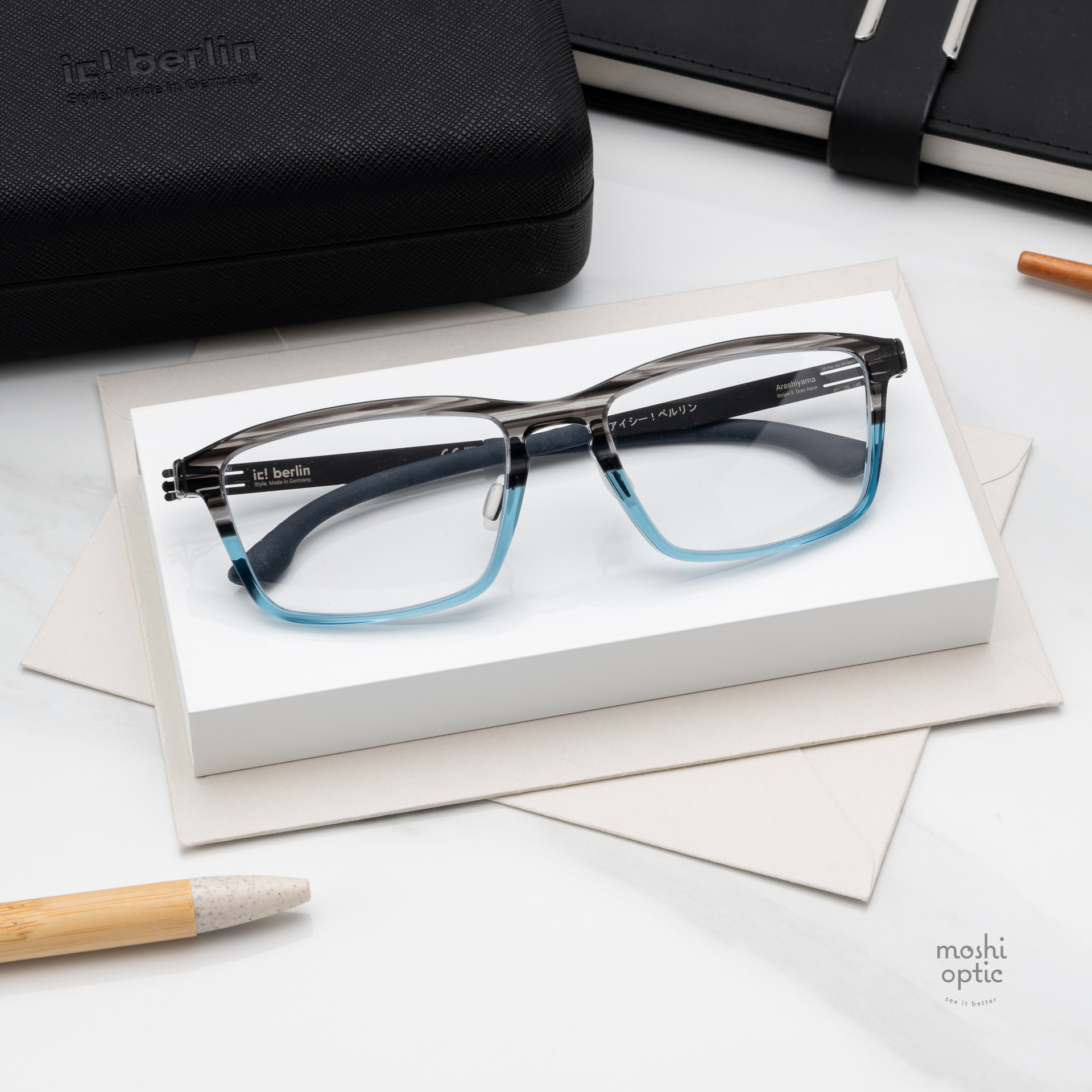 กรอบแว่น IC BERLIN Arashiyama Stripe G. Grey Aqua