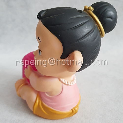 กระปุกออมสิน ธนาคารออมสิน เด็กหญิงไทยมัดจุก