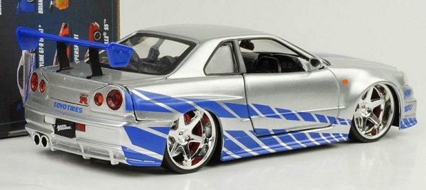 พรีออเดอร์ Jada โมเดลรถ โมเดลรถยนต์ ฟาส "Fast" 2002 gtr r 34 สเกล 1:24