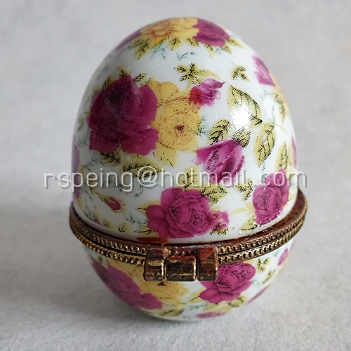 ตลับเซรามิกไข่อิสเตอร์ลายดอกไม้