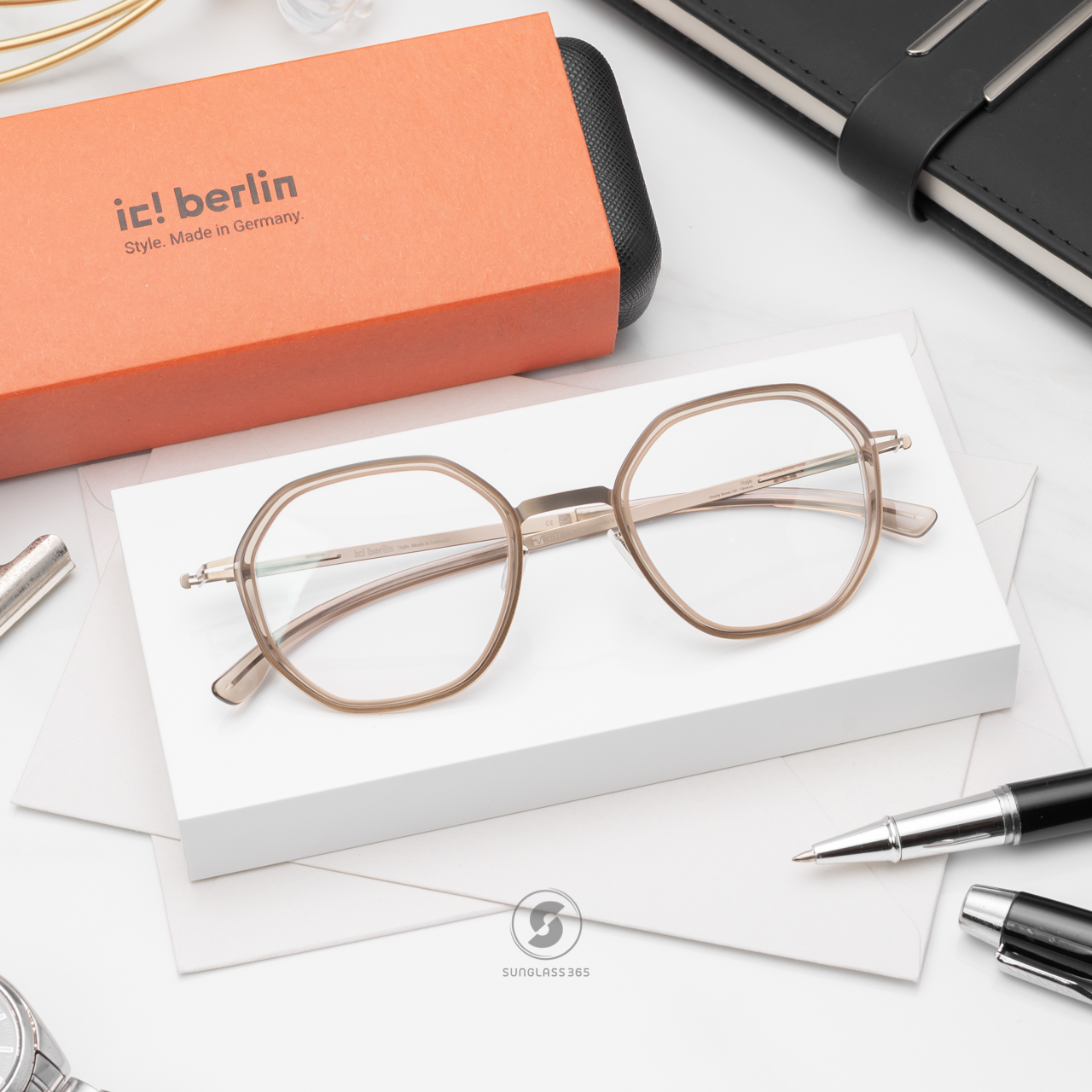 กรอบแว่น IC BERLIN Raja Cloudy Brown HD Bronze
