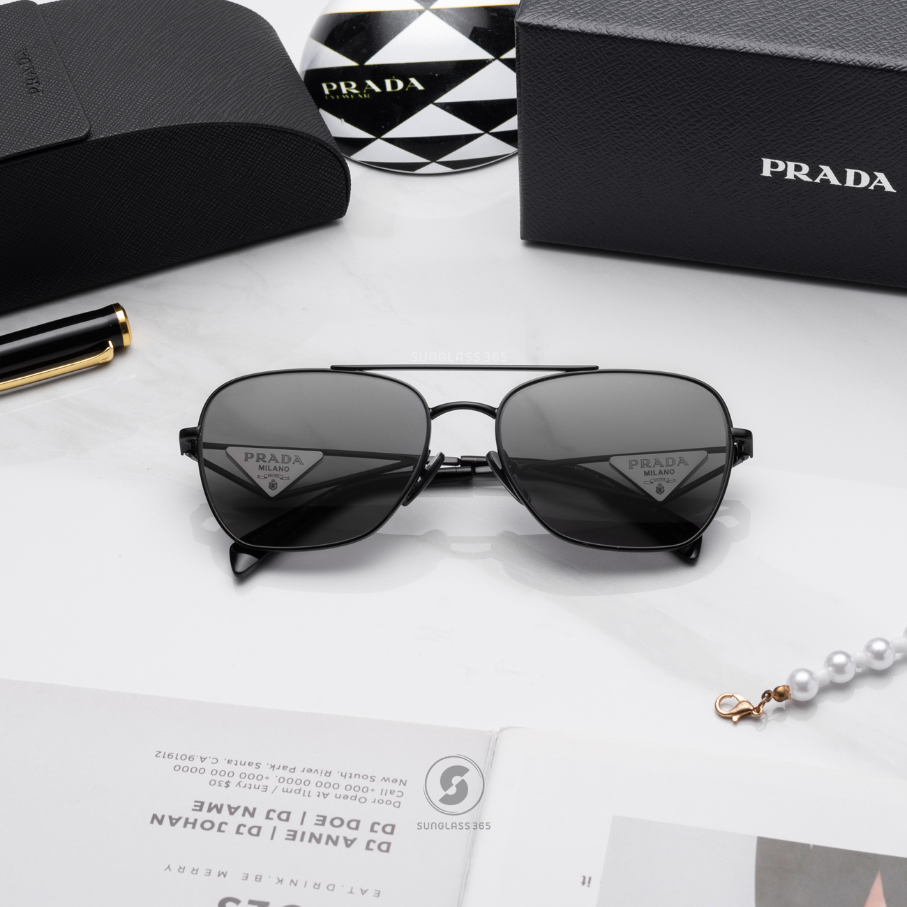 PRADA PRA50S 1AB5Z1 Metal Black