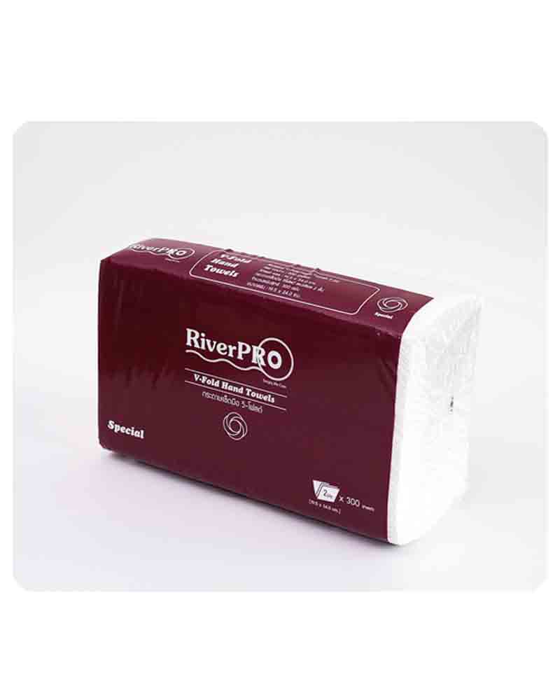 กระดาษเช็ดมือ RiverPro V-Fold Special 2 ชั้น (7200 แผ่น)
