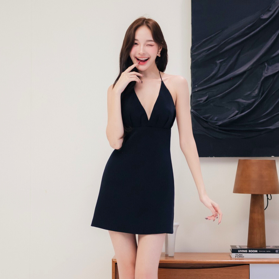 Lism D-104 Halter Mini Charm Dress เดรสสั้นผูกคอสุดน่ารัก
