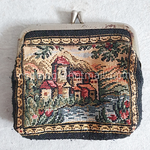 กระเป๋าสตางค์ผ้าปักลาย งานเก่า สไตล์วินเทจ