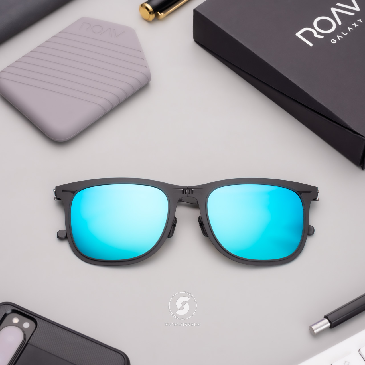 แว่นกันแดด ROAV LENOX 8002 Matte Black/Blue