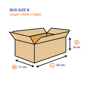 กล่องเบอร์ B(ข) 25x17x9 cm (ยxกxส)