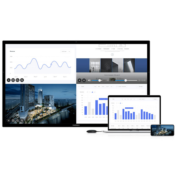 MAXHUB MXH-U86FA จออินเตอร์แอคทีฟ 86 นิ้ว 3,840 x 2,160 Pixel มีกล้อง 3 ตัว พร้อมไมค์ 6 ตัว และชุดลำโพง