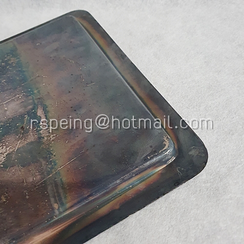 ถาดโลหะชุบเงินทรงสี่เหลี่ยมผืนผ้าแบบตื้น