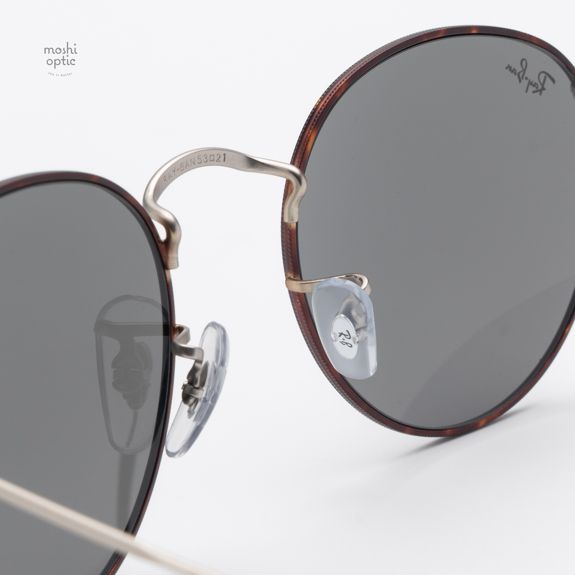 RayBan Round Metal RB3447 9277B1 Matte Havana on Matte Silver