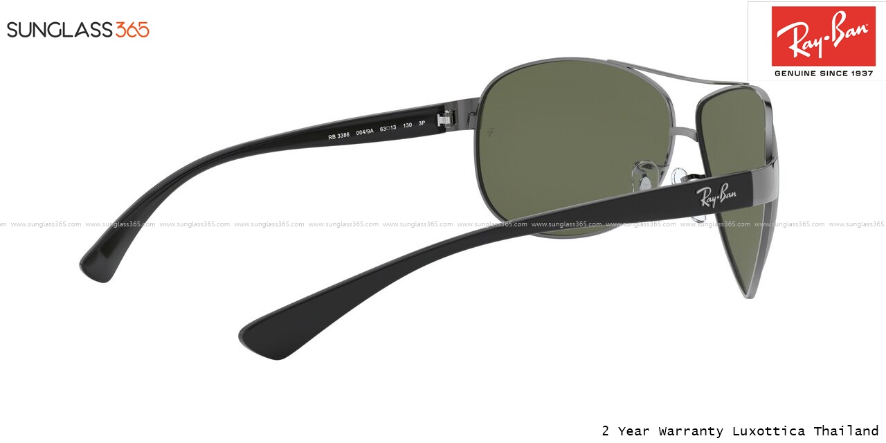 Ray Ban RB3386 004/9A gunmetal/Green polarized lens Aviator