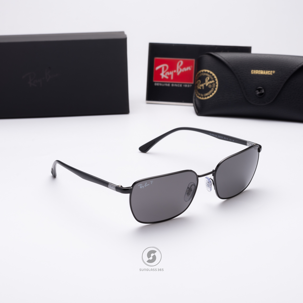 Ray Ban RB3684CH 002/K8 Black Dark Grey Chromance Polarized