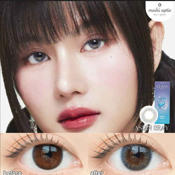 ของแท้/สุดฮิต GLAM รุ่น Asian Gray เลนส์ Hyaluron Lens เลนส์ไฮยาลูรอน สำหรับคนตาแห้ง