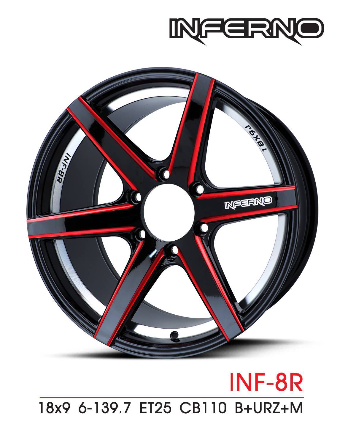 สินค้าใหม่ ล้อแท้ INFERNO ขอบ18 พร้อมยาง FALKEN ZE912 ชุดละ 22500 ปกติ 38000 ทุกลาย