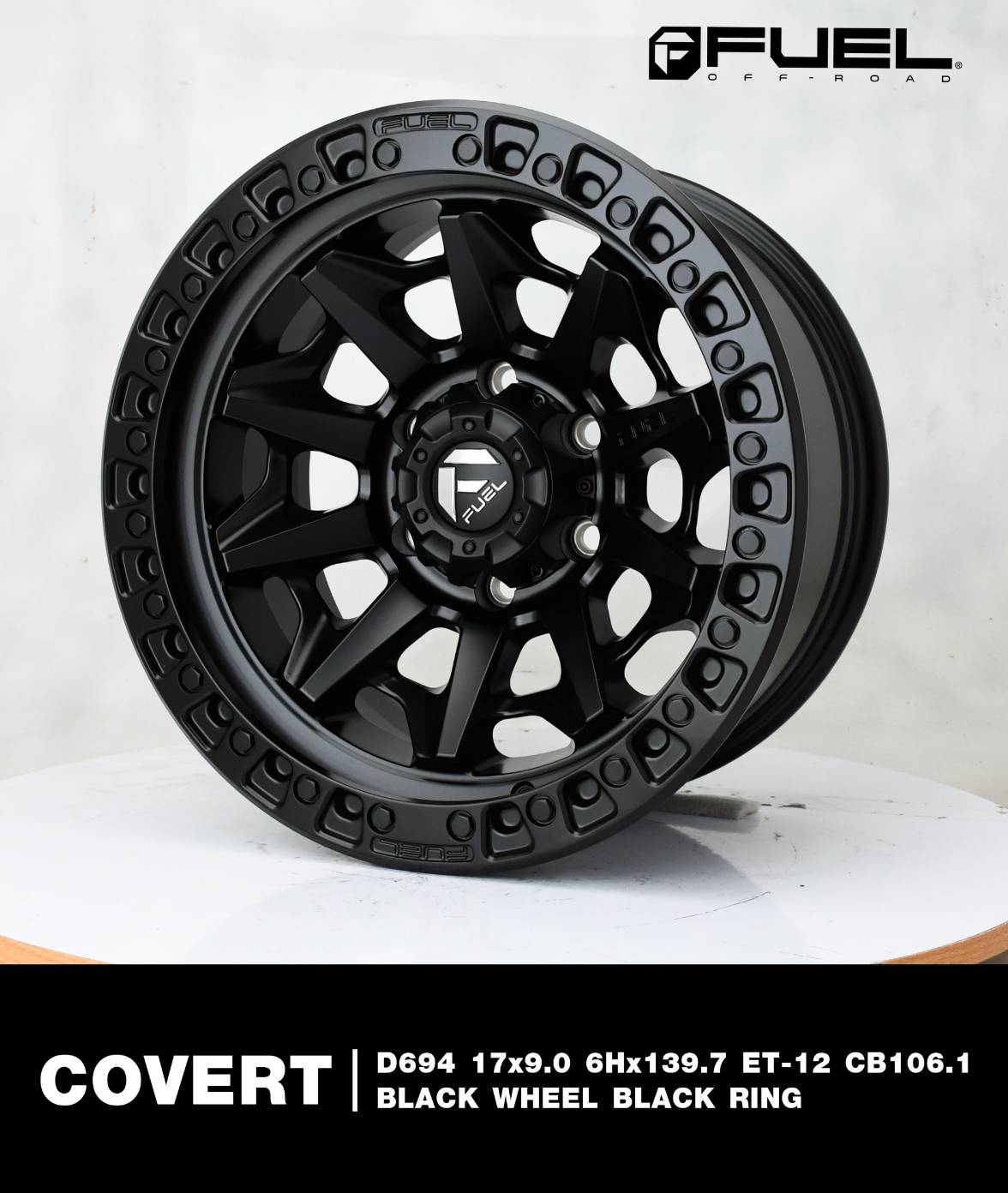 FUEl COVERT ล้อแท้ ราคาพิเศษ 17x9 offset+1 PCD 6x139.7