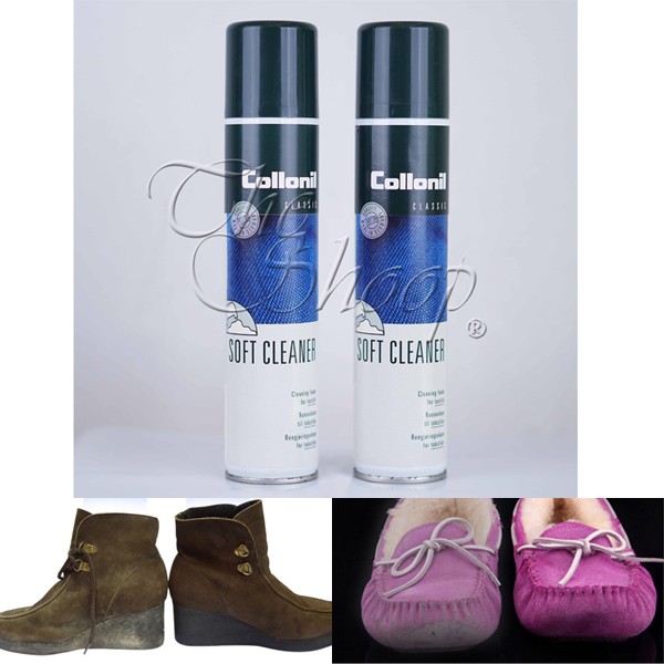 Collonil Soft Cleaner 200 ml. โฟมทำความสะอาดผ้า หนังกลับ หนังขนสั้น กำมะหยี่ เหมาะสำหรับคราบใช้งานทั่วไป ใช้สำหรับ LV Denim / Prada Nylon / Longchamp / Coach แถมฟรี ผ้าสำลีเช็ดกระเป๋า 1 ผืน